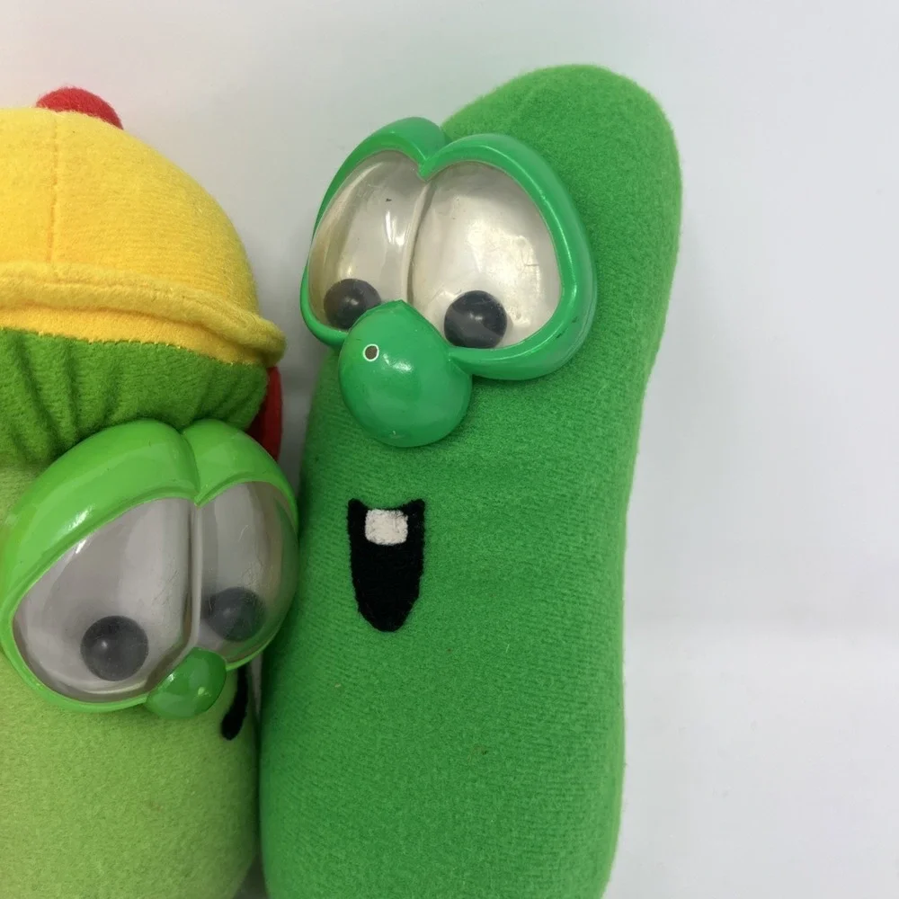 Veggie Tales Plush Googly Eyes Rattle Fisher Price Big Idea Lot (4) Bob Larry - Picture 5 of 9